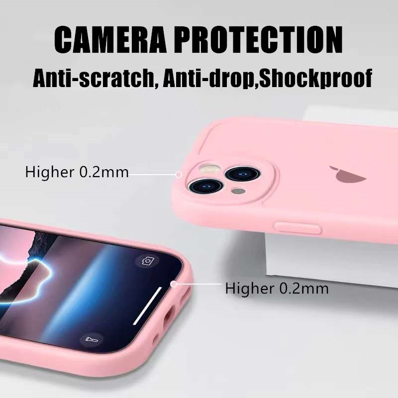 Liquid Silicone Round Iphone 7 8 se2 se3 x xr xs max 11 12 13 14 pro max 14 plus case casing cover