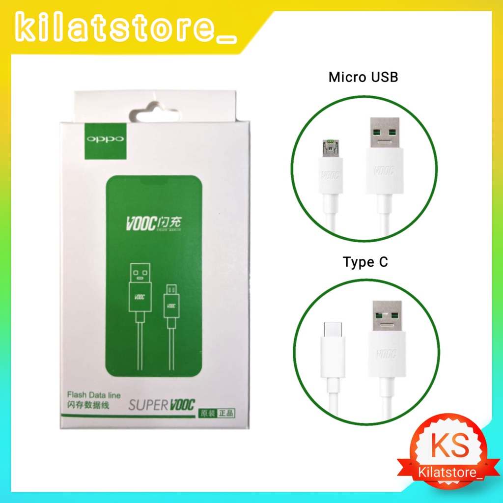 Kabel Data Oppo VOOC Micro USB &amp; Type C Fast Charging