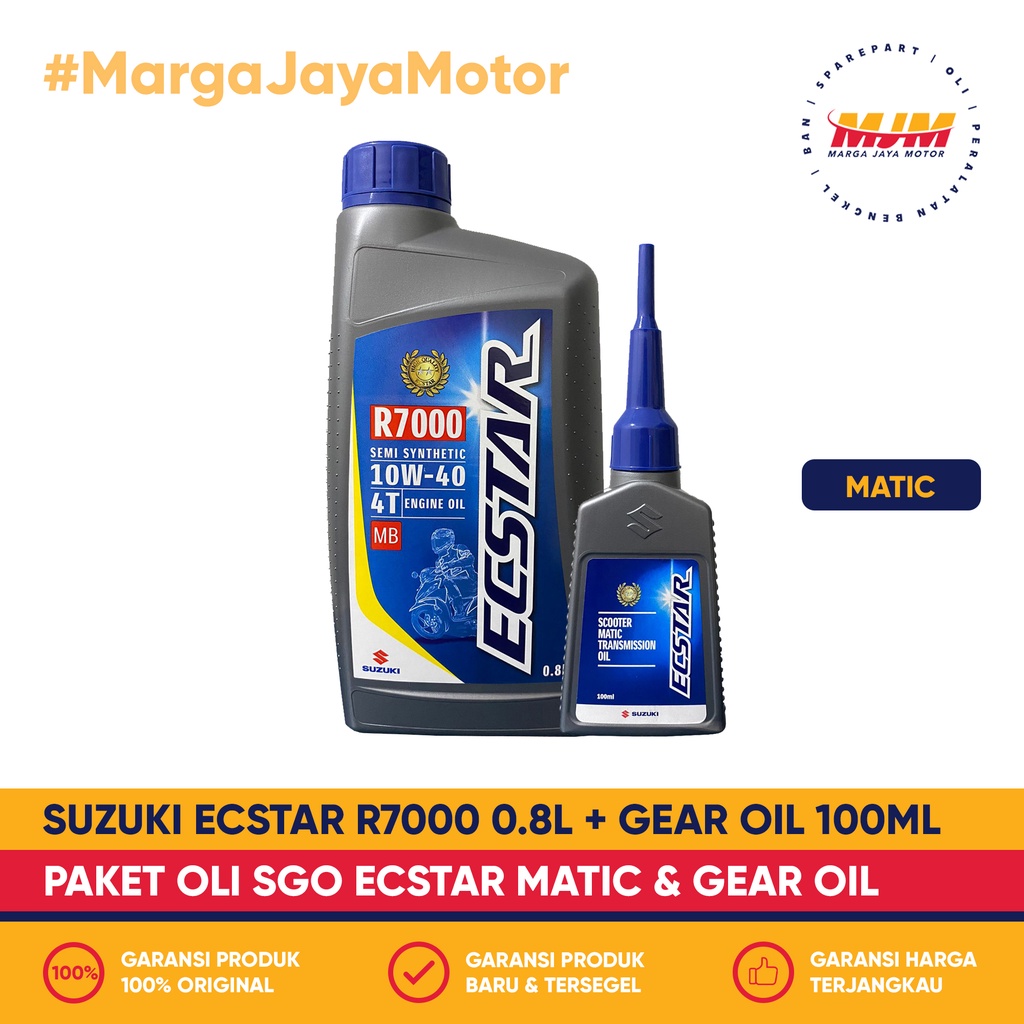 Paket Oli SGO Ecstar Matic R7000 0.8L + Ecstar Gear Oil 100ml