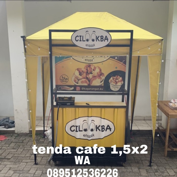 tenda cafe 1,5x2 ready / tenda jualan/ tenda stand/ tenda kerucut