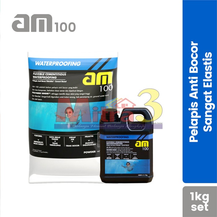{{{{}}] AM 100 set 1KG + 1,5KG Semen Pelapis Anti Bocor Flexible Waterproofing