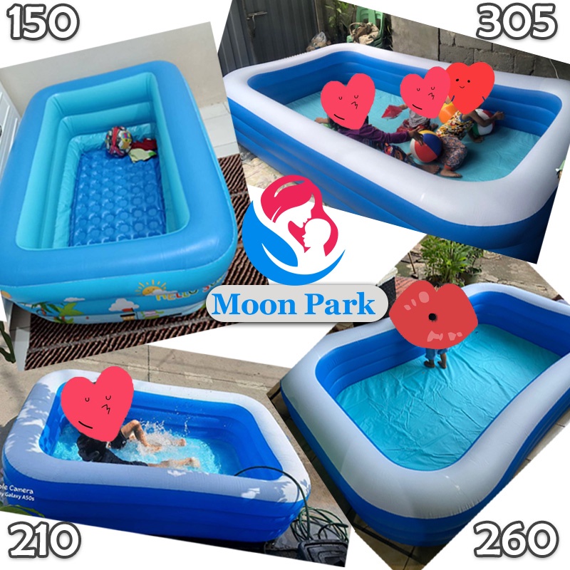 kolam renang anak jumbo 3 meter/3 Rings Thick rubber inflatable swimming pool/Kolam renang karet yang menebal/Keluarga luar ruangan kolam renang tiup besar/Kolam Renang Karet Anak Keluarga Besar Family Pool Jumbo Mandi Bola