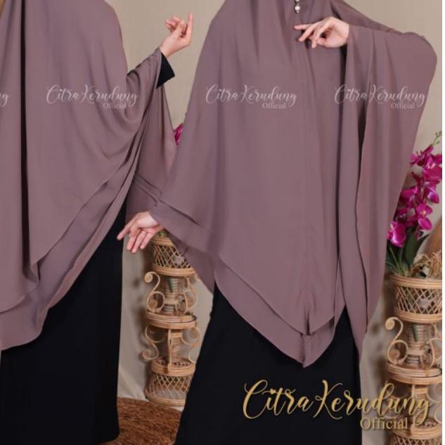 ✸ Hijab/Kerudung/Khimar Tali Syar'i Jumbo Model Pinguin 2 Layer ➱