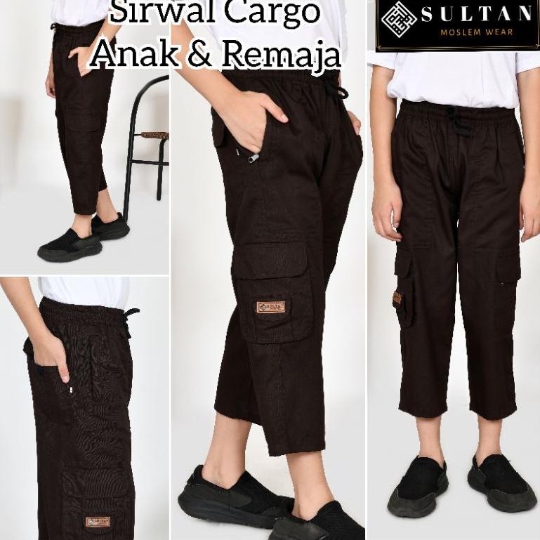 CHEKOUT Celana Sirwal Cargo Usia 4 5 6 7 8 9 10 11 12 13 14 15 16 17 18 untuk Anak & Remaja Laki Lak