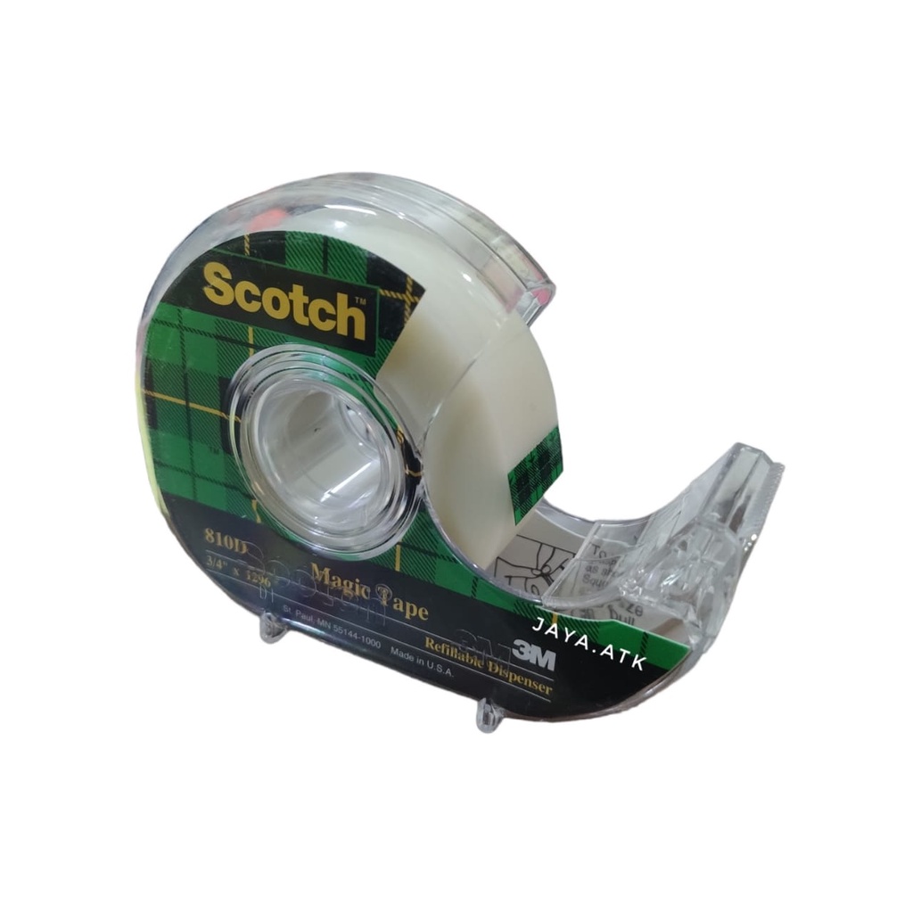 SKOT EYELID TAPE SCOTCH MAGIC TAPE BESAR 810 D 3/4 IN + DISPENSER SELOTIP SOLASI PUTIH