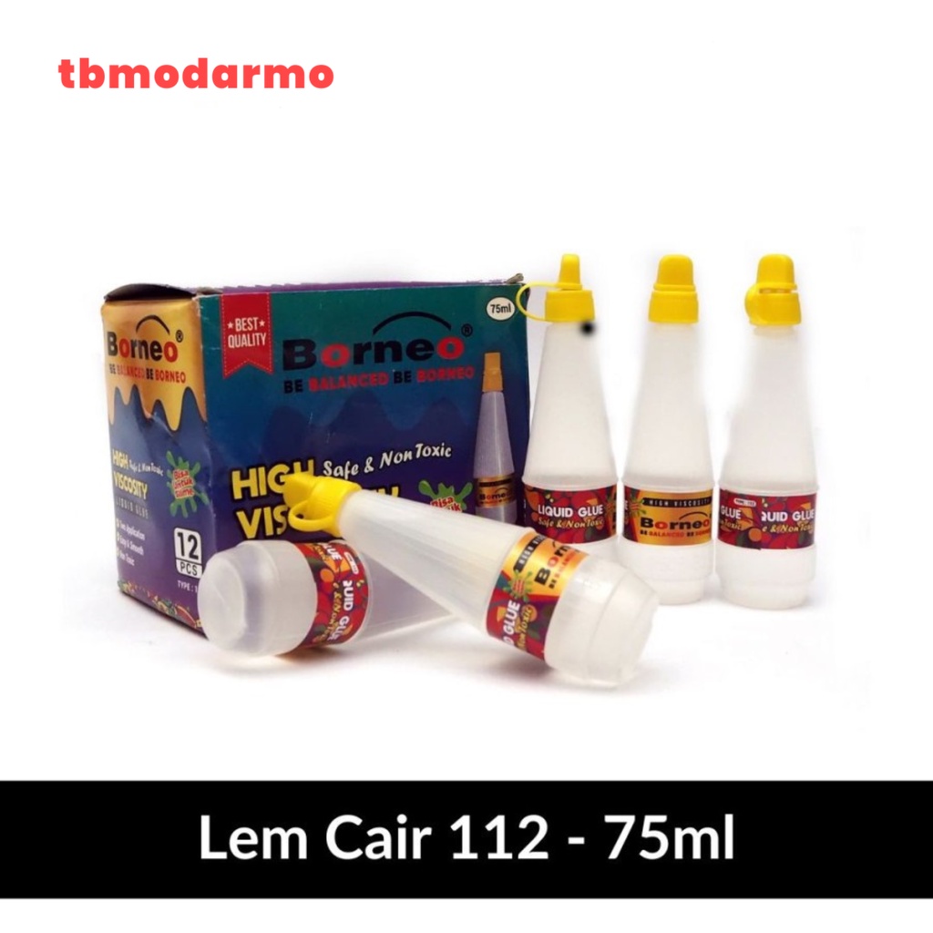 Lem Cair Borneo Besar dan Kecil 112 111 75ml - Ecer