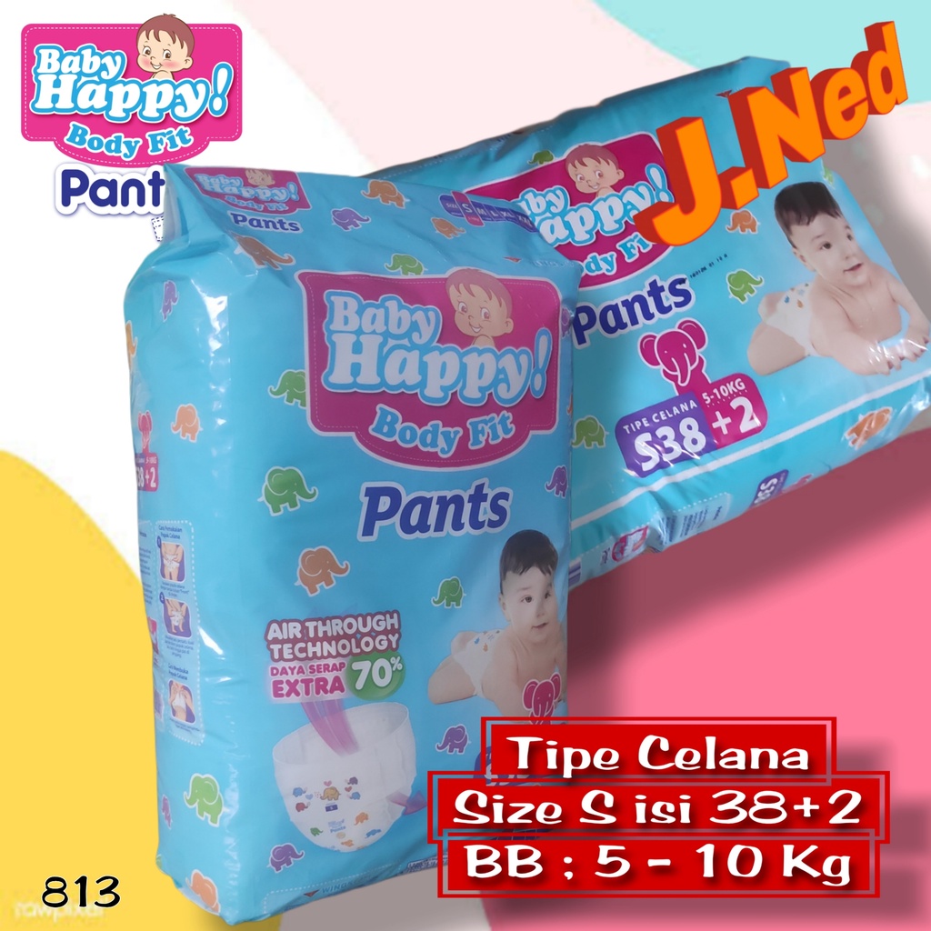 J813 POPOK BAYI BABY HAPPY PANTS UKURAN S - L