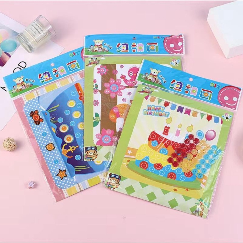 GHP Mainan DIY Anak Menempel Kancing