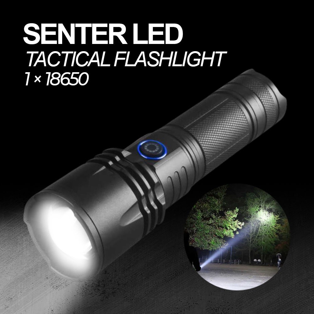 Senter LED Tactical Flashlight - P50 - Black