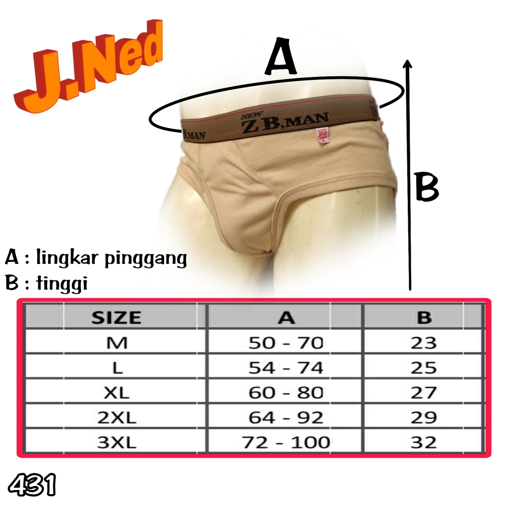 J431T HARGA 3 PCS Celana dalam Pria - Men Underwear - ZB  Man - Murah Berkualitas