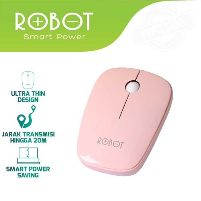 MOUSE WIRELLES ROBOT M220 WIRELES WIRELESS AKSESORIES LAPTOP KOMPUTER MINI OPTICAL MURAH