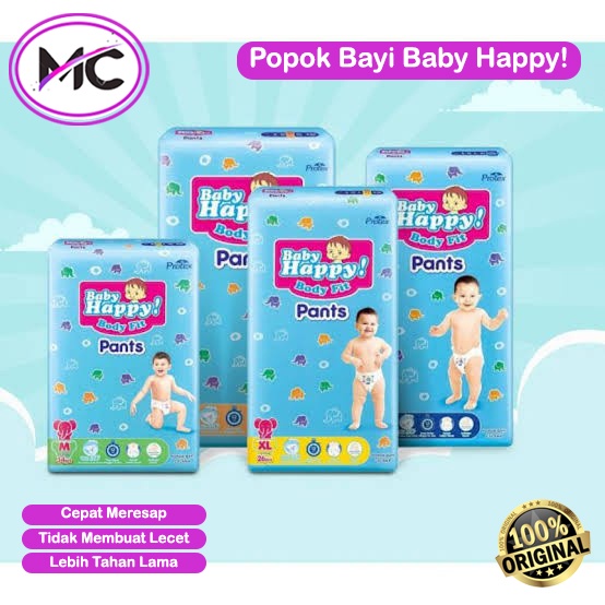 Pampers Baby Happy Popok Bayi Baru Lahir New Born Newborn S/40 M/34 L/30