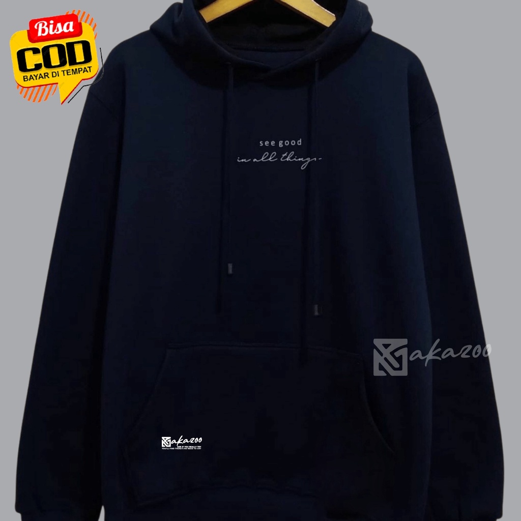 switer pria switer cowok akazoo JPN hitam see good in all things hoodie oversize pria distro sweater jumbo xxl murah jamper cewe polos hoodie tebal hodie pria original distro unisex M L XL XXL premium akazoo