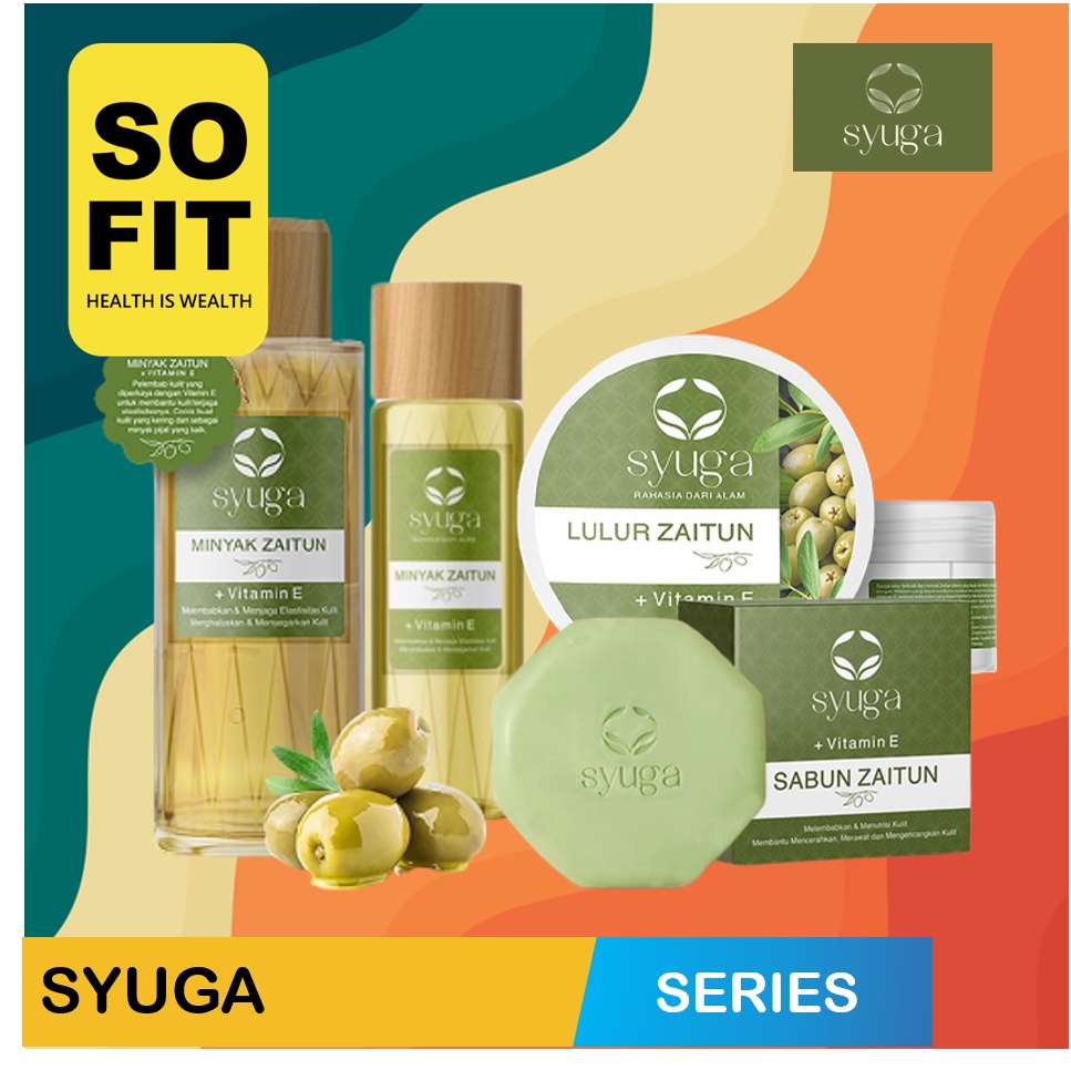 SYUGA Series / Sabun Zaitun Vitamin E 100gr / Lulur Zaitun Vitamin E 100gr / Minyak Zaitun 150ml 250ml