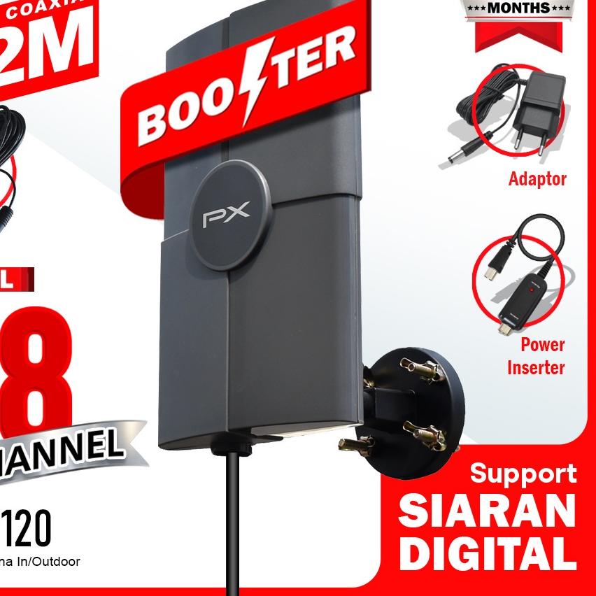 ☝ Antena TV PX DA-5120 - Antena TV PX DA-5200 Indoor / Outdoor - Antena Digital Analog + Kabel 12 Me