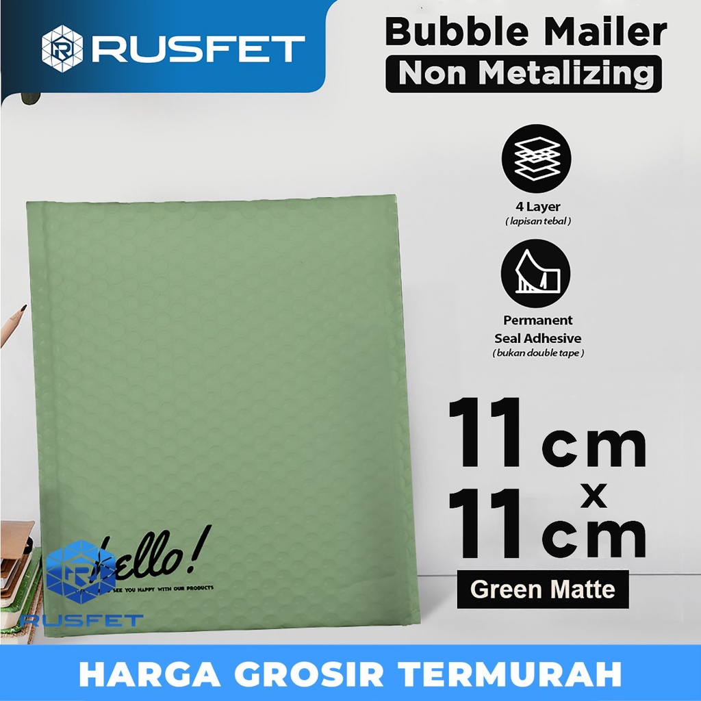 

Amplop Bubble Mailer Green 11x11cm BUBBLE WRAP ENVELOPE RUSFET