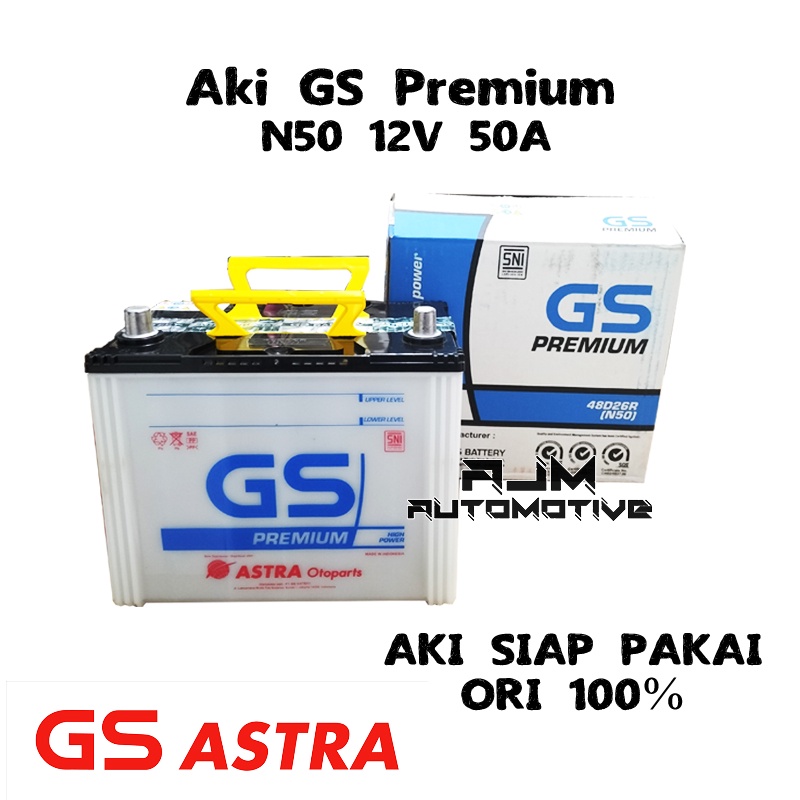 Aki Basah GS Premium 48D26R-N50 12V 50Ah