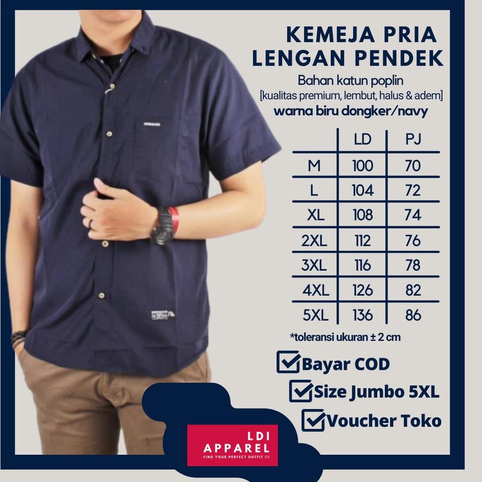 RECOMENDED Kameja Pria Lengan Pendek Distro Motif Polos Jumbo Dewasa Baju Kemeja Cowok Keren Kekinia