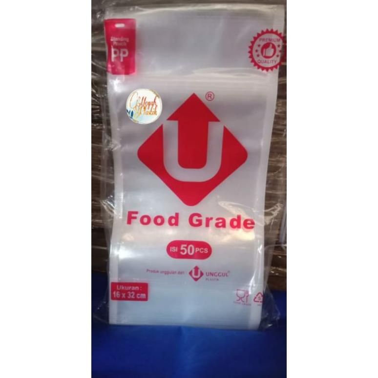 STANDING POUCH MEREK UNGGUL UKURAN 16X32, KEMASAN KLIP .