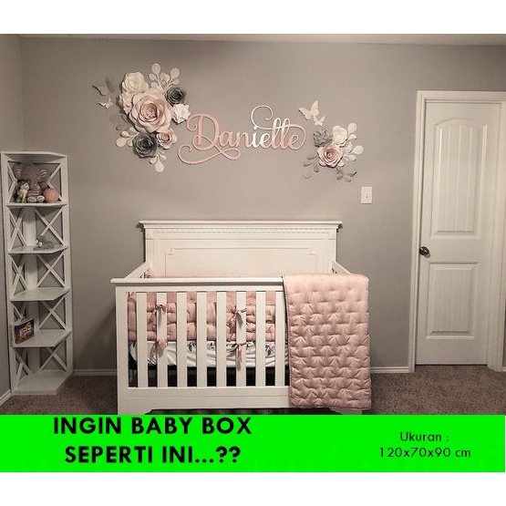 Set Box Bayi Ranjang Bayi Kayu Tempat Tidur Bayi