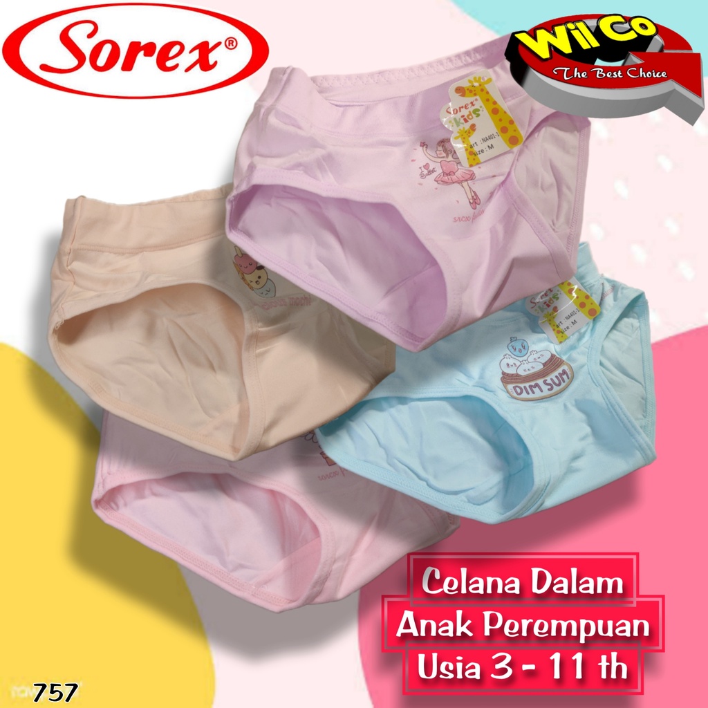 K757 - CELANA DALAM ANAK WANITA SOREX USIA 3 - 11 TH SIZE M-XL