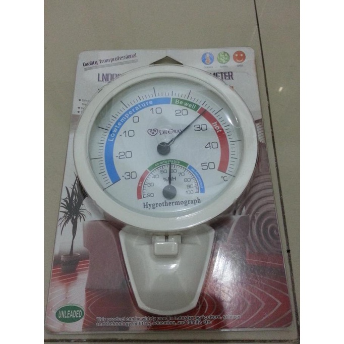 

Thermometer Alat pengukur suhu ruangan Hygrometer analog 5 inch lon06