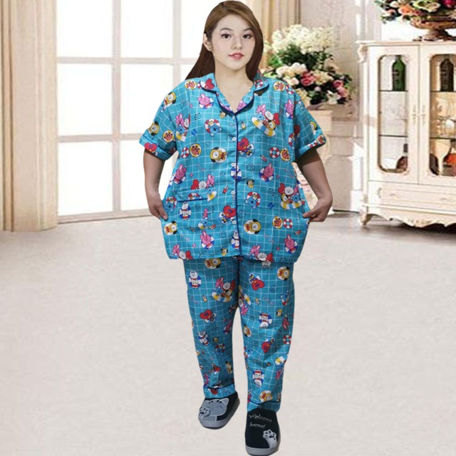 ISANNY PIYAMA SET SIZE.XXL/PIYAMA CP JUMBO KARAKTER BT21/CHICKEN/PAKAIAN WANITA/REAL PICT