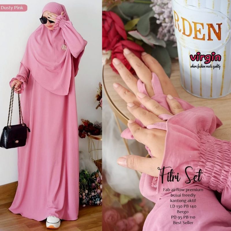 BAJU HANA DRESS || KIRANA SET || FITRI SET || CANTIK BY RA BUSANA || GAMIS SET HIJAB || CRINGKEL POLOS