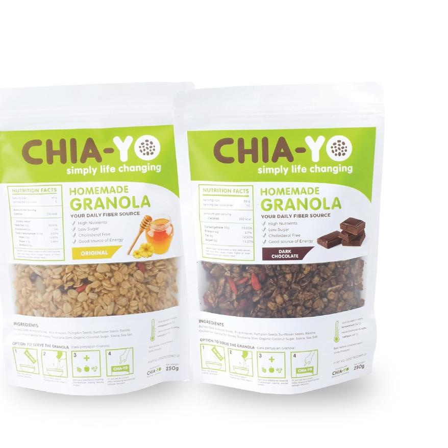 

♟ Chiayo PAKET : 2 Homemade Granola 250gr (Original & Dark Choco) ○