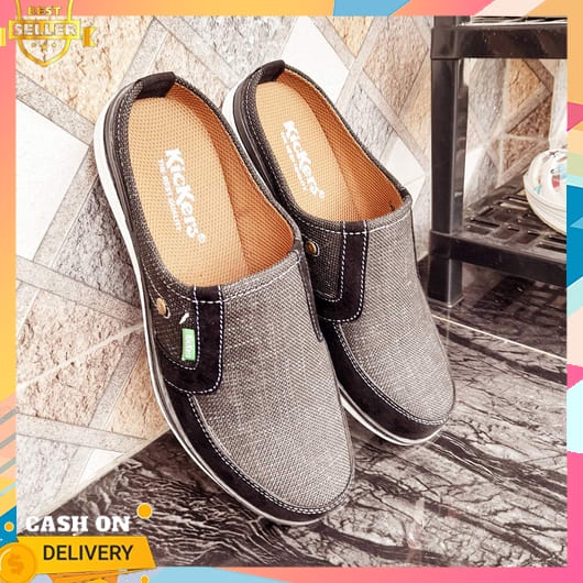 Sandal Kulit Pria Asli Terbaru 2023 Keren Slop Kekinian Empuk Sepatu Santai Sepatu Casual Korean Sty