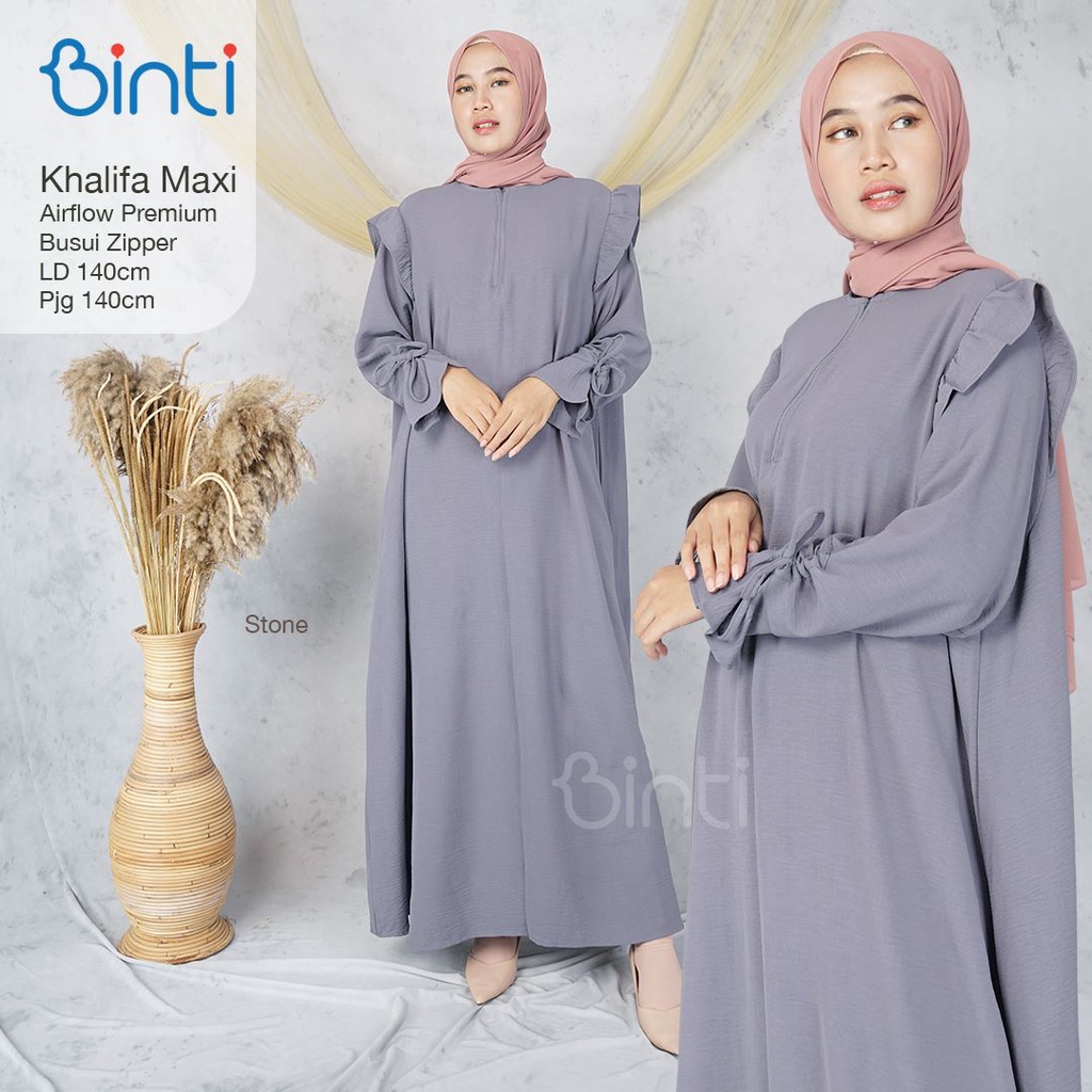 Khalifa Gamis Plain LD140 XXXL Bigsize Jumbo Polosan Bahan Airflow Big Size By Enter Kekinian