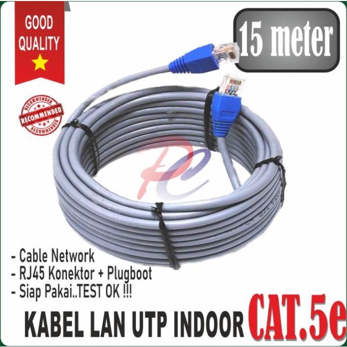 Jual Kabel Lan Utp Meter Indoor Cat E Terpasang Rj Plugboot M