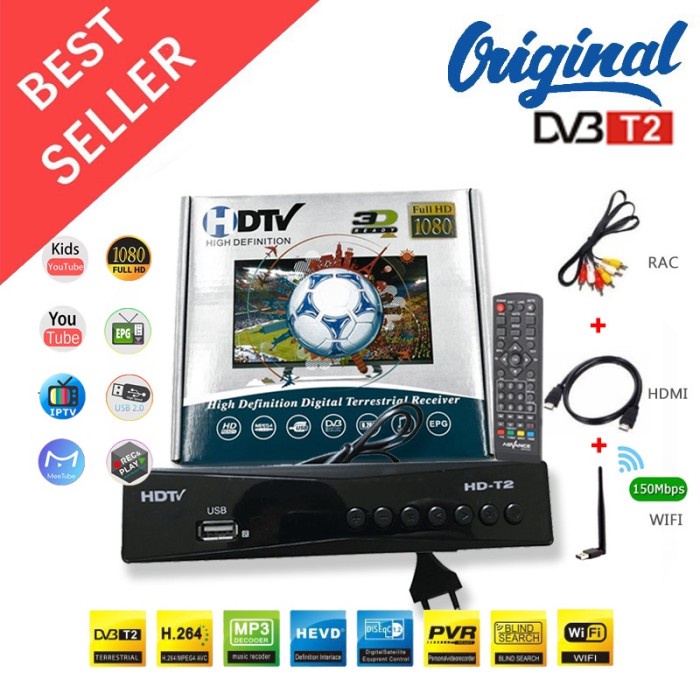 Set Top Box Tv Digital DVB T2 / HD TV Set top box dvb T2 1080P / Box t murah