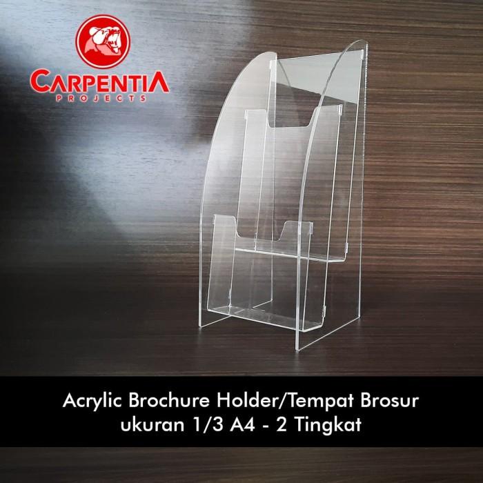 

Brochure Holder Acrylic/Tempat Brosur 1/3 A4 - Tipe B Bening 2 Tingkat