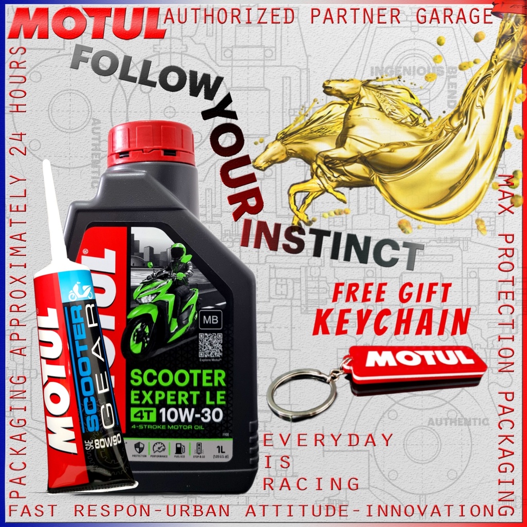 PAKET PILIHAN HEMAT OLI MATIC MOTUL EXPERT LE 10W30 &amp; 10W40 800ml/1L dan SCOOTER GEAR 80W90 120ml / oli gardan 80w-90 120 ml IMPORT