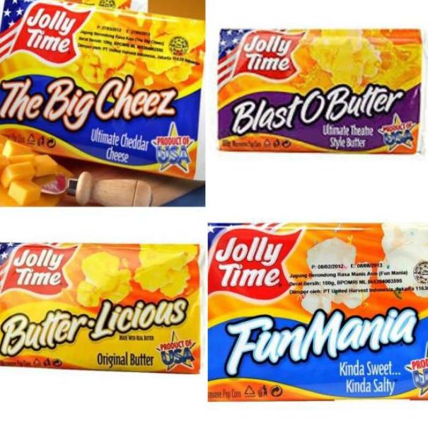 

Terlaris JollyTime PopCorn - Mix n Match. Jolly Time PopCorn Product Of USA gas !!