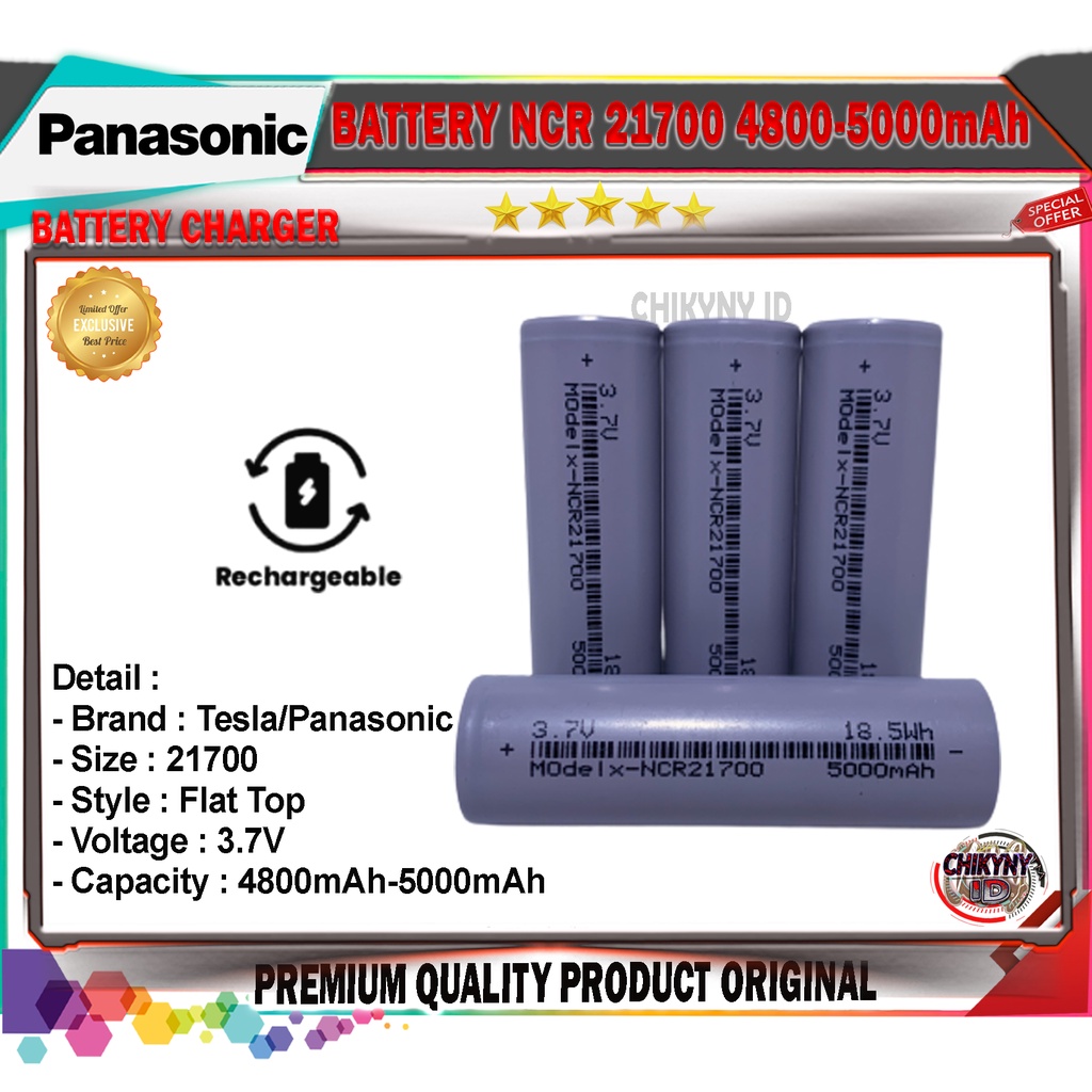 BATTERY TESLA PANASONIC NCR 21700 5000MAH ORIGINAL PANASONIC