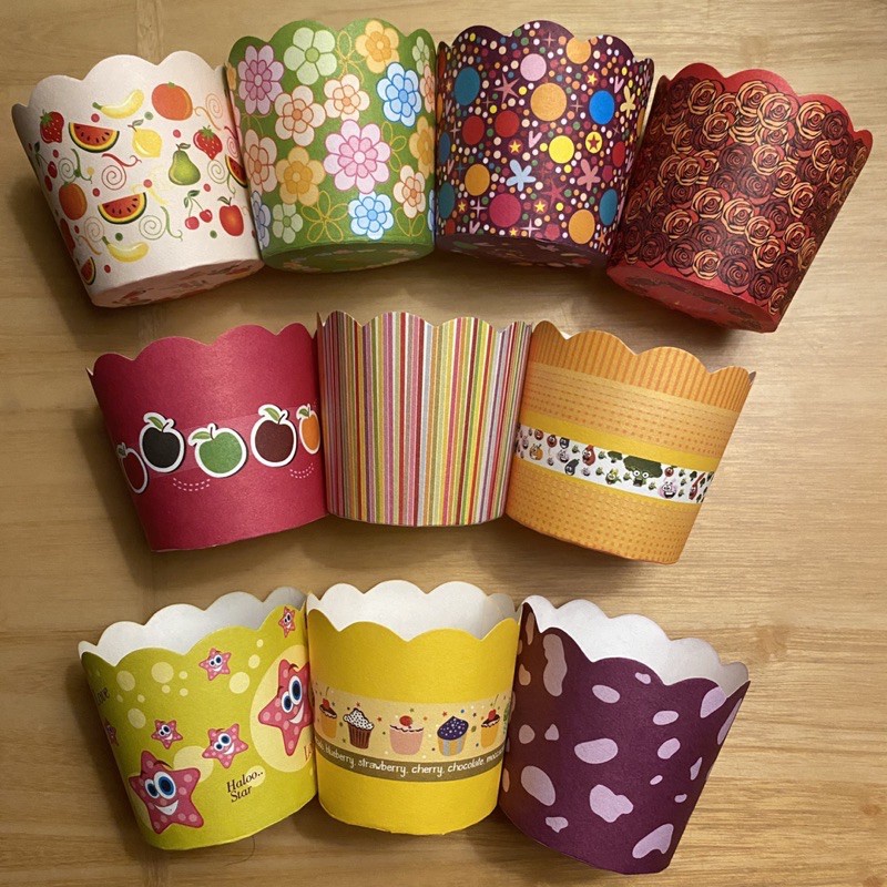 Bruder  Motif Eight isi 100 pcs Warna-Warni | Cup Muffin Motif Cantik | Bruder Eight 40 mm | Bruder 