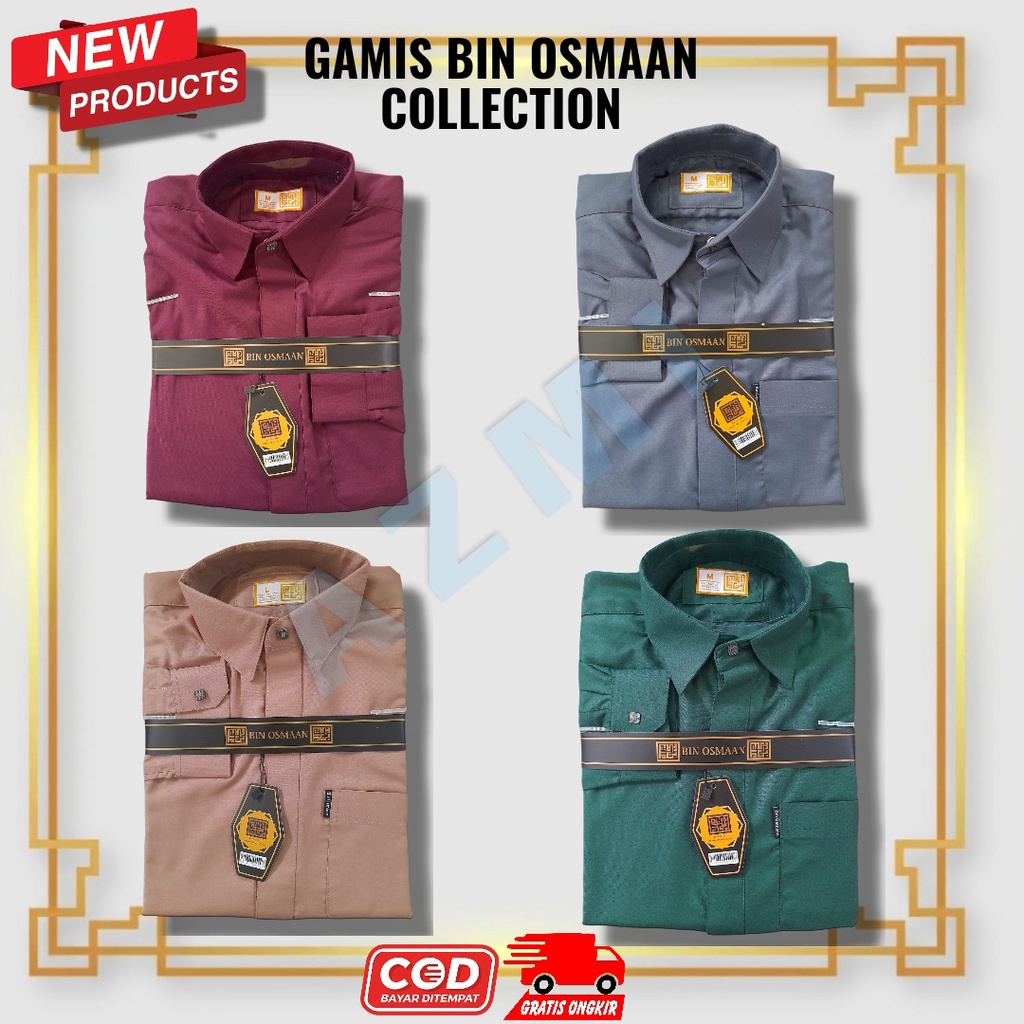 Gamis Pria Bin Osmaan Merah Marun Kerah Model Kemeja Dewasa Bin Usman