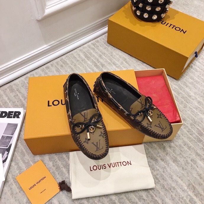 Louis Vuitton lv new bean shoes flat loafers