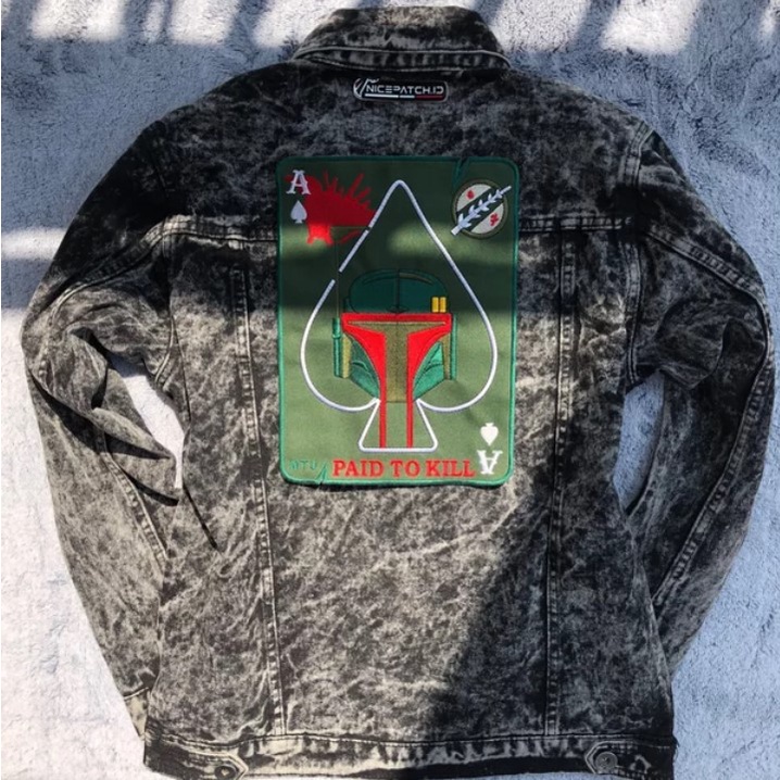 Backpatch Starwars Star Wars Mandalorian Green Logo Troops Emblem Bordir Jahit Untuk di Punggung Jak