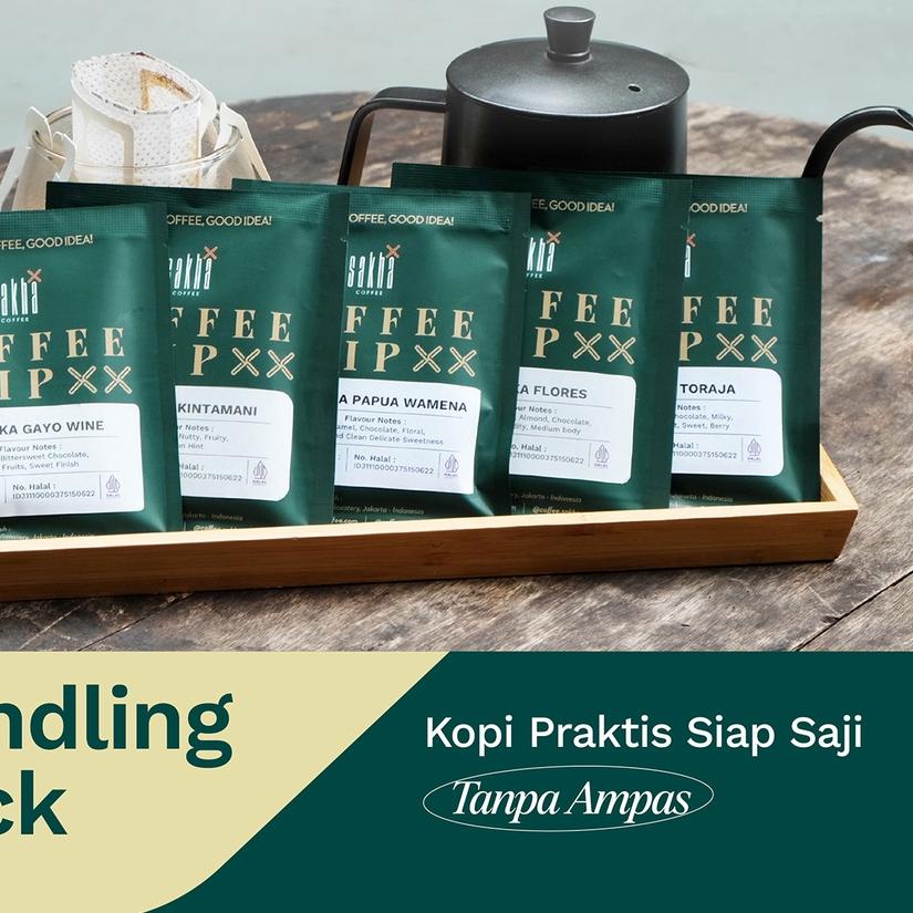 

▲ Drip Bag Arabica Kopi Instan Siap Seduh 5 Dan 10 Pcs ✦