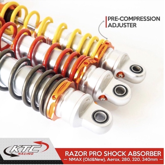 Shock KTC Racing Razor Pro Double Shock Steering Bebek Metic 335mm 305mm 340mm 320mm 280mm Universal motor