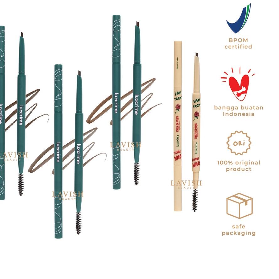 ➭ LUXCRIME // LUXCRIME X EMILY IN PARIS Slim Triangle Precision Brow Pencil Ash // Dark Brown // Bro