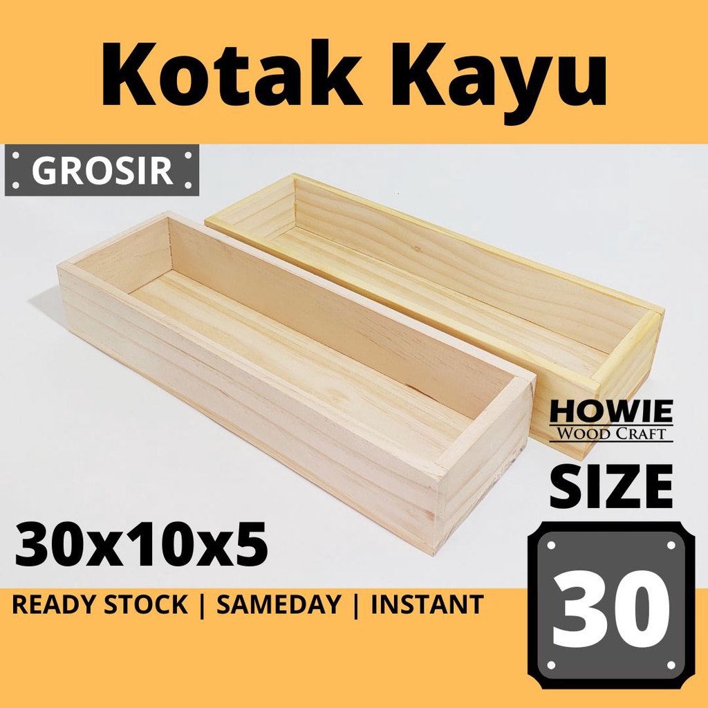 Kotak Kayu Box Storage Pot Kayu Size 30 Panjang