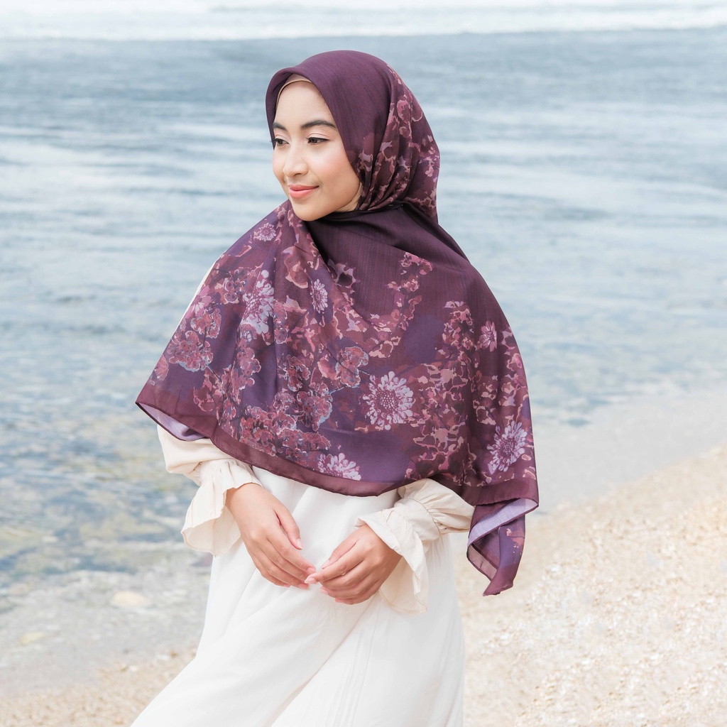 ALIF JILBAB SEGI EMPAT MOTIF PARIS PREMIUM KOREA - VORTE IN BURGUNDY ( SPR-D8-003 )