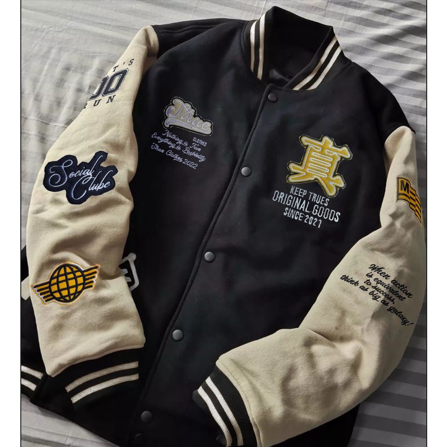 Jaket Varsity Baseball Full Bordir - Jaket Bomber Varsity Vintage - Jaket Baseball Pria New Arival - Jaket Varsity Pria jepang - Jaket Varsity Wanita Korea - Jaket Baseball Bomber varsity Motif Bordir Jahitan