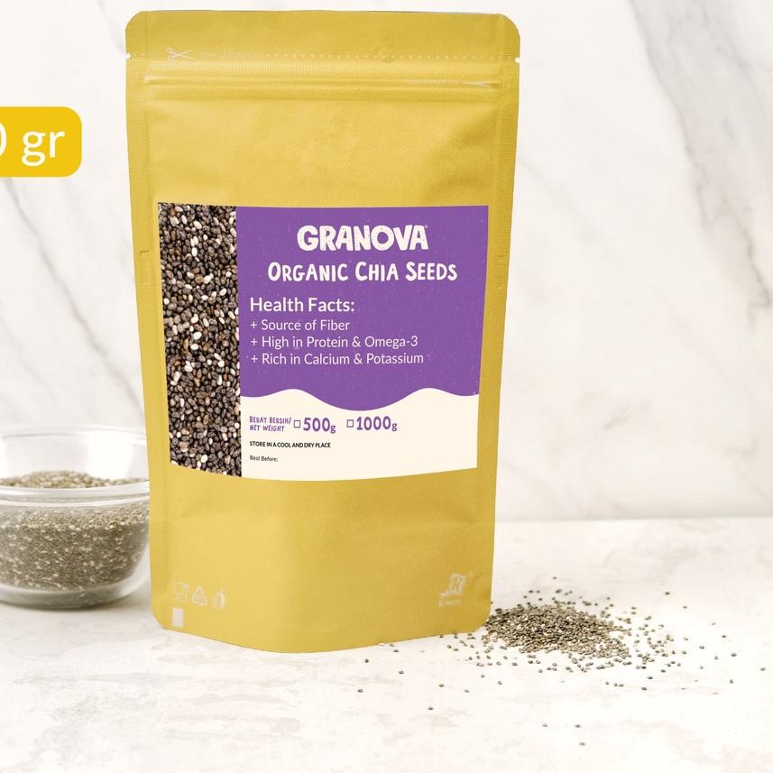 

✭ Premium Chia Seed/ Biji Chia by Granova 500g (Certified USDA Organic) - healthy & natural superfood ➢