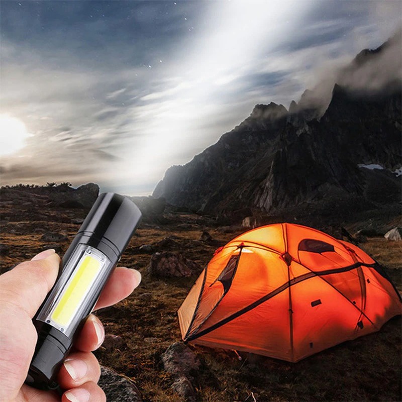 JONCELY Senter LED Mini Flashlight Bright USB Recharge XPE+COB - JY031 - Black