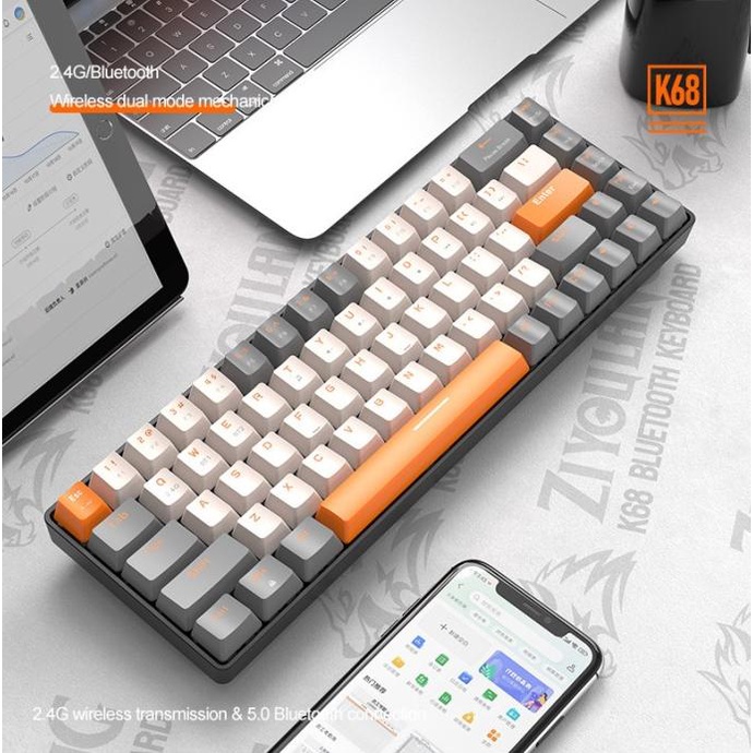 Ziyoulang K68 Wireless Mechanical Keyboard Bluetooth Dual Mode Storqilsax
